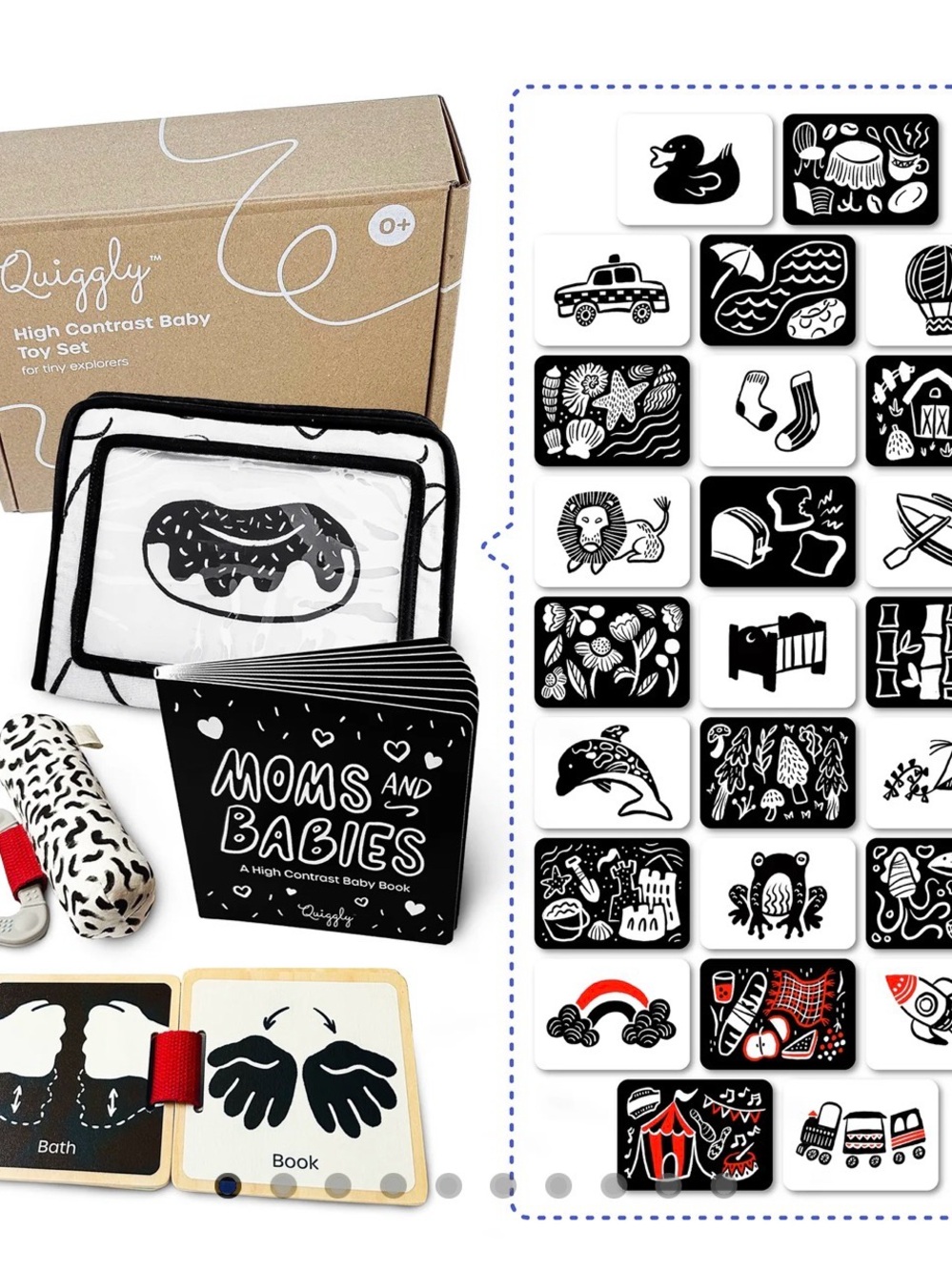 High Contrast Black & White Baby Toy Set - Moms and Babies